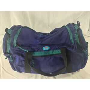 High Sierra Vintage Duffle Bag Purple Teal Nylon Gym Travel 90s Adventure Gear